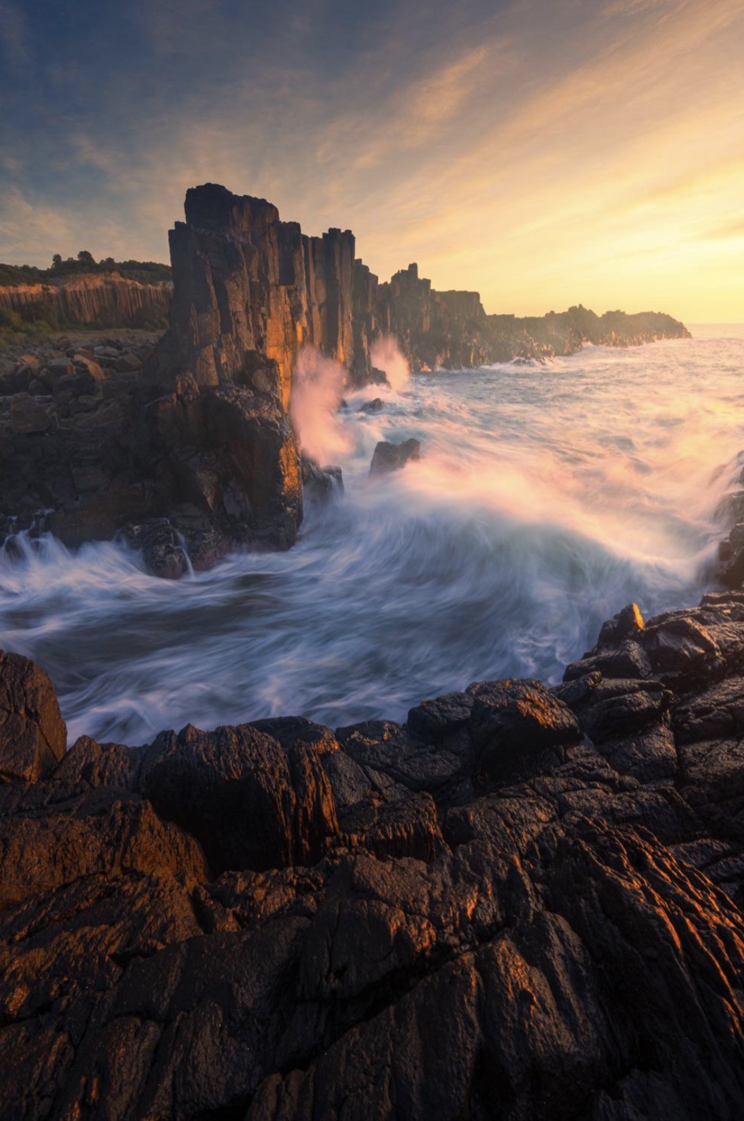 The basalt columns of Bombo, Australia